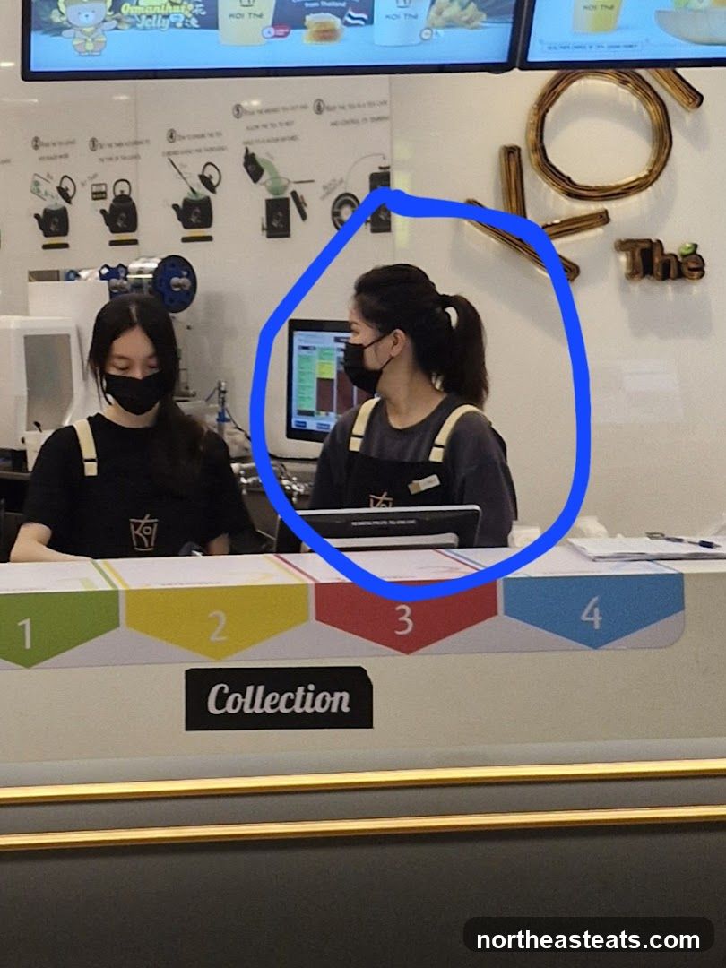 Staff at a counter
