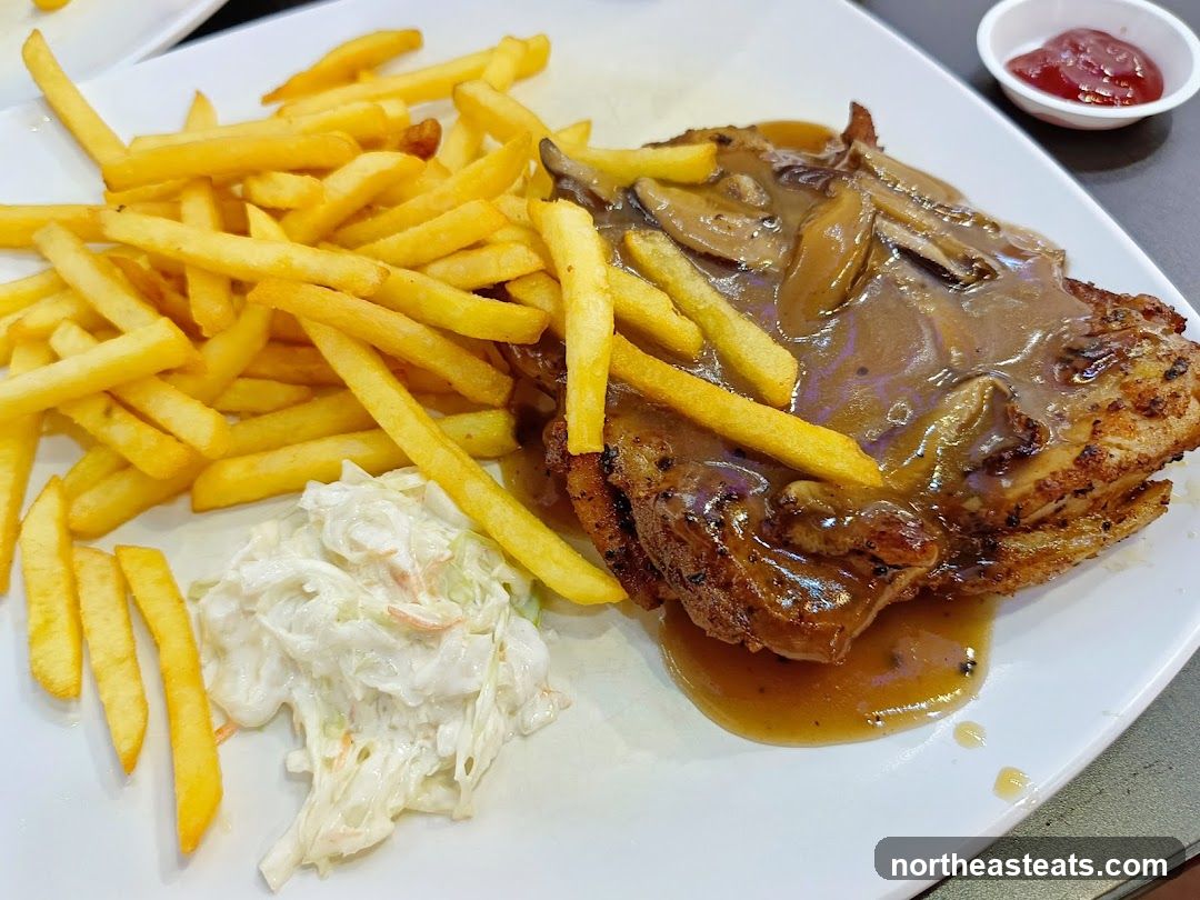 Chicken Chop with Fries and Coleslaw