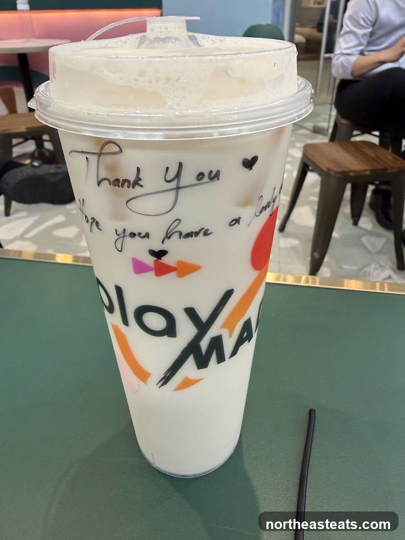 Drink with handwritten message