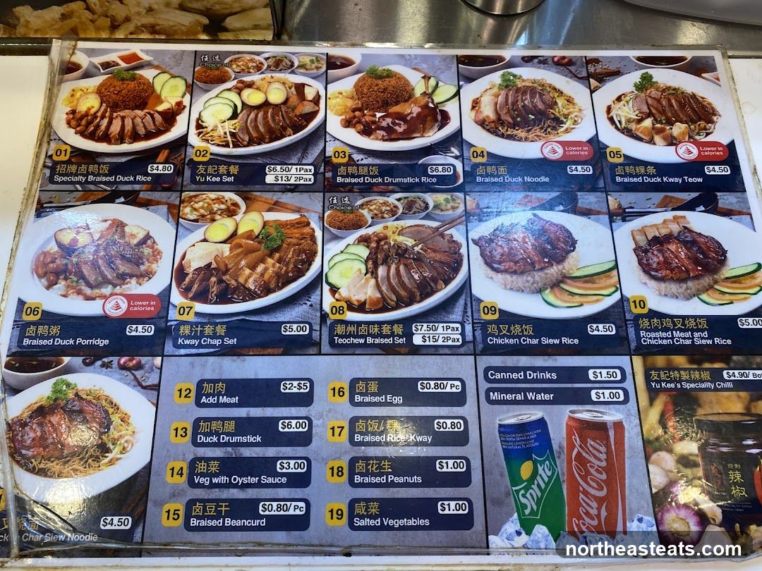 Yu Kee Menu