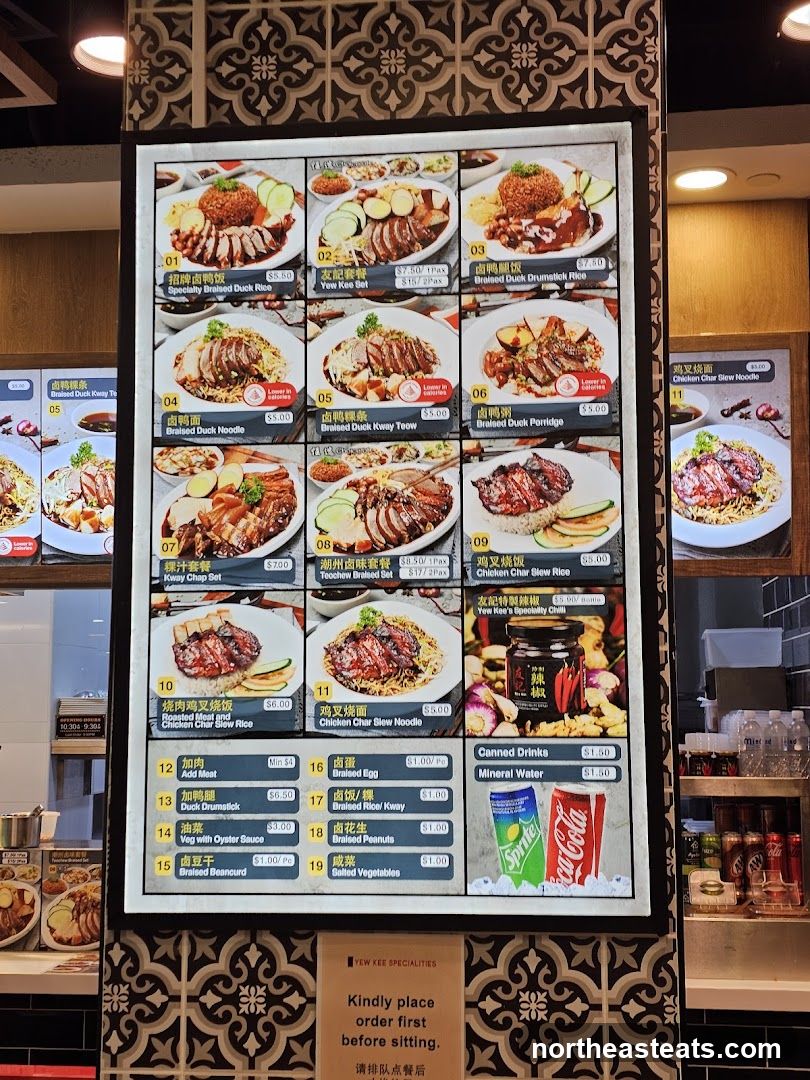 Yew Kee Specialities Menu