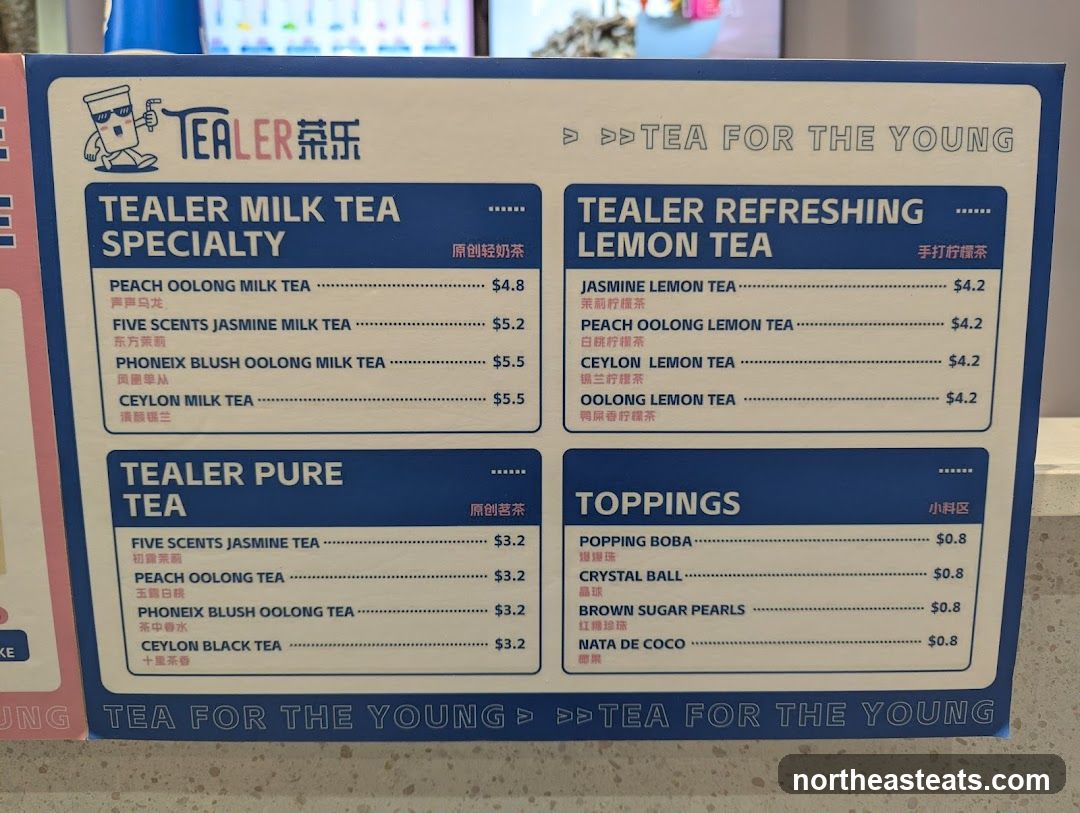 TEALER MENU
