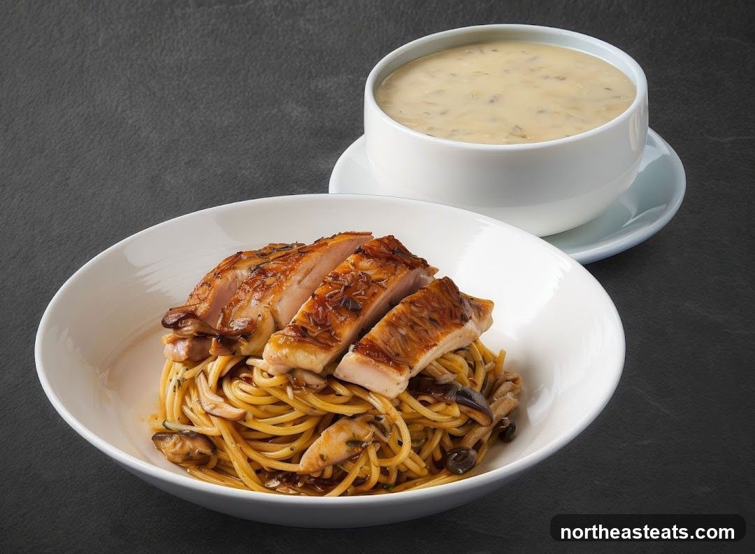 Chicken and Mushroom Pasta with Soup