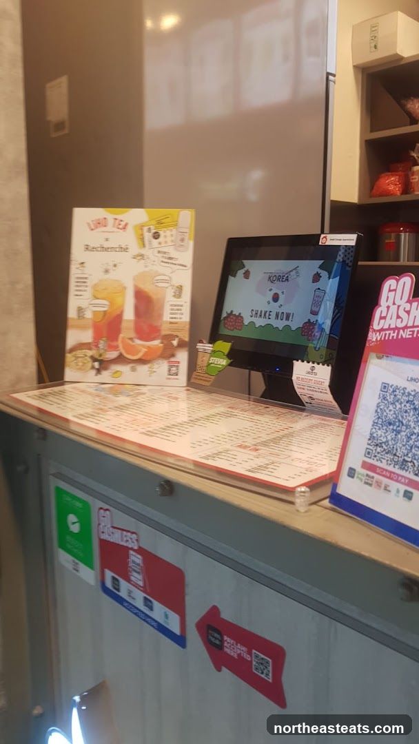 Counter with menu and digital screen