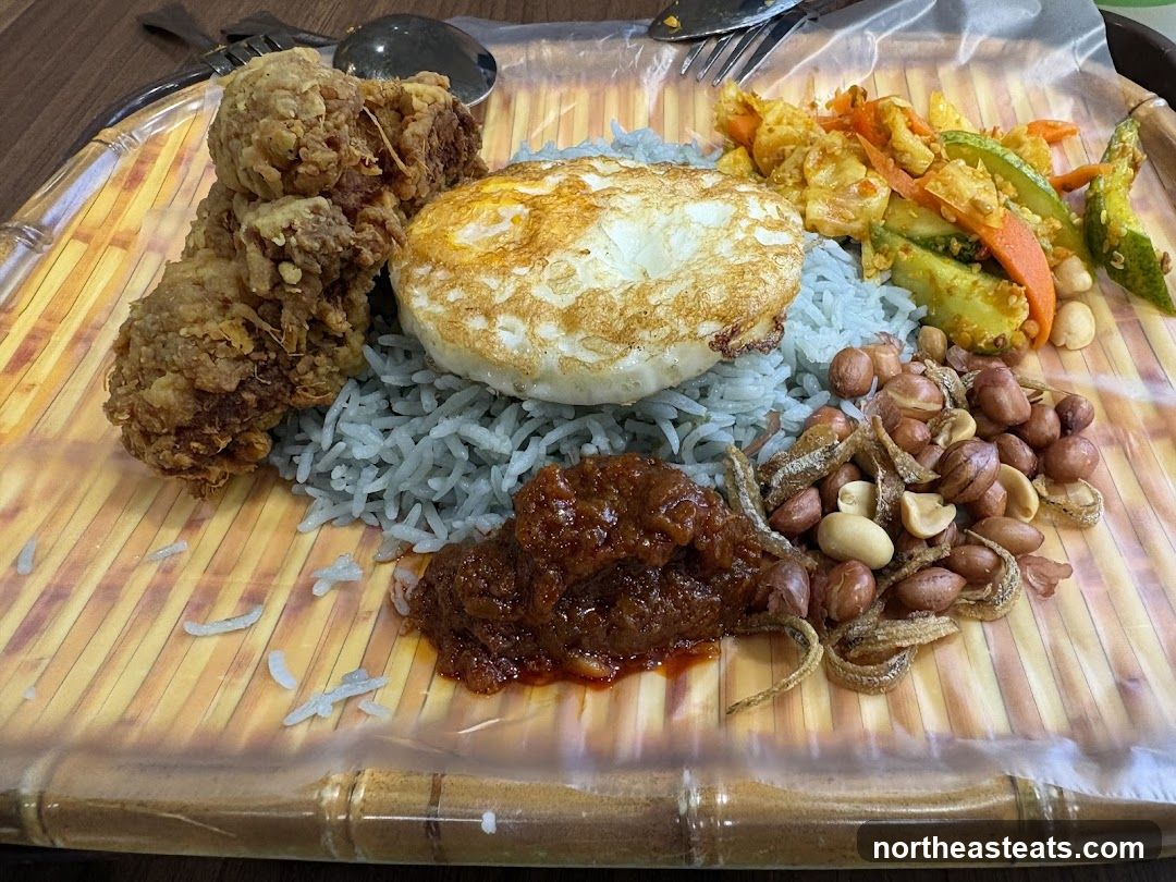 Nasi Lemak with Fried Chicken