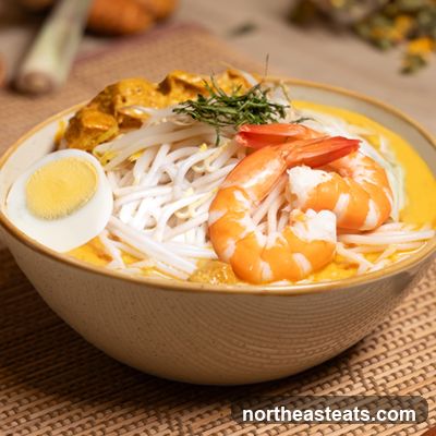 Laksa with Shrimp and Egg