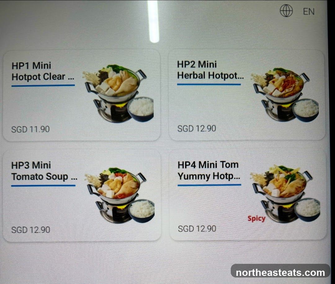 Mini Hotpot Menu