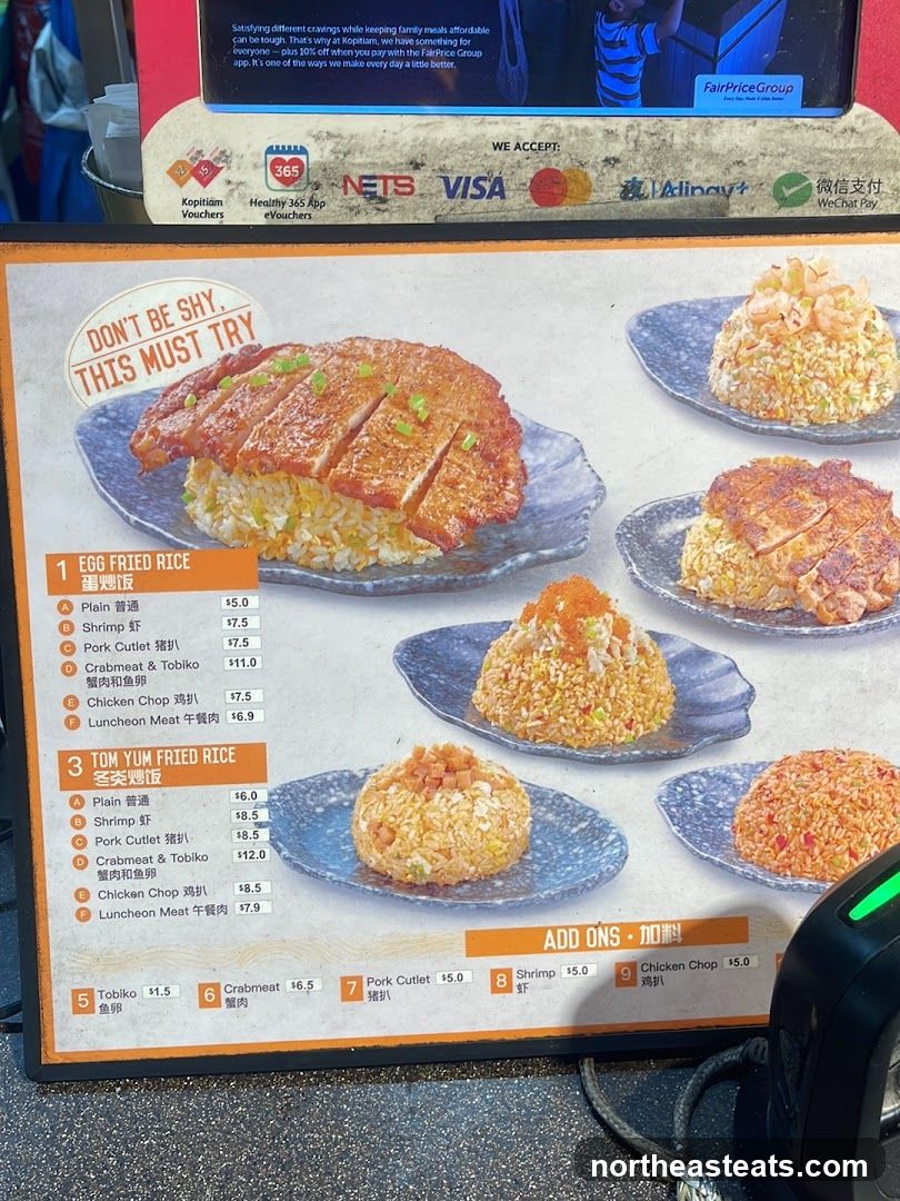Egg Fried Rice & Tom Yum Fried Rice Menu