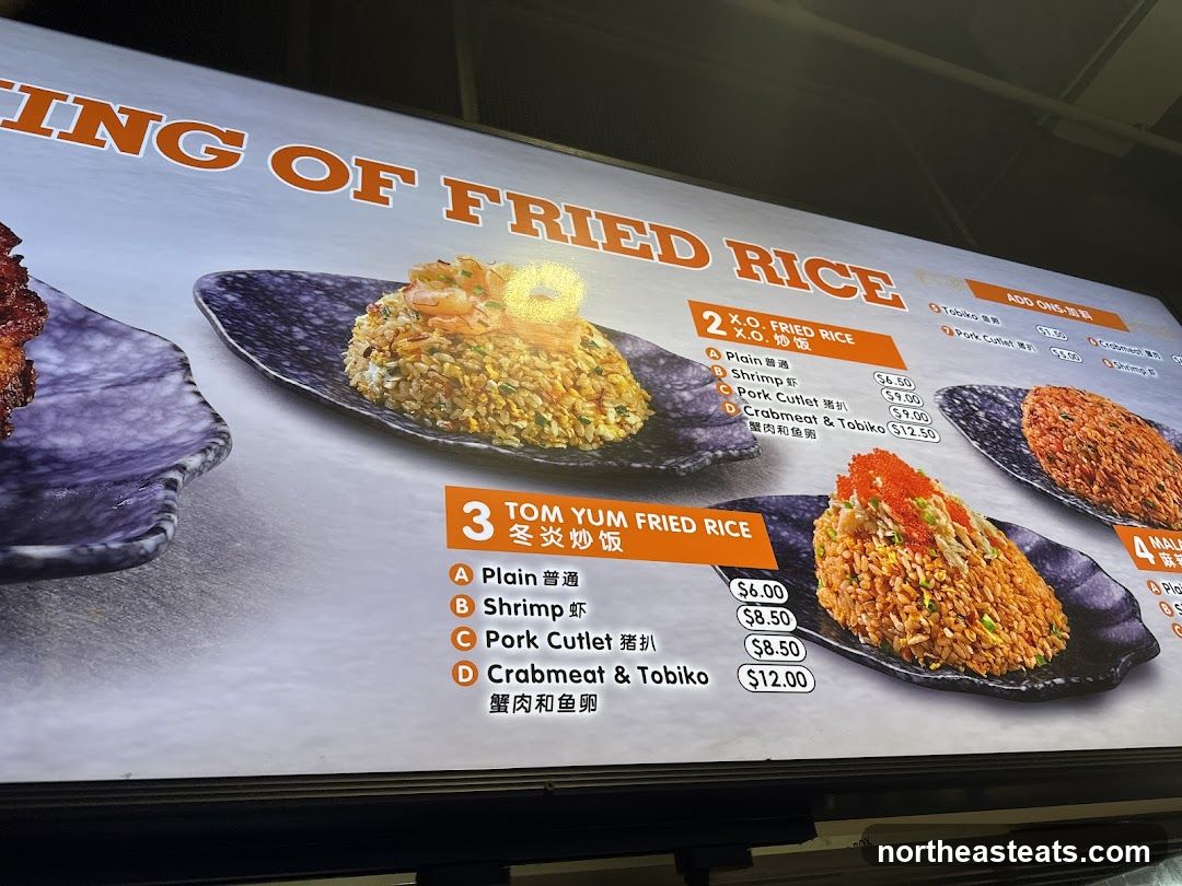 Fried Rice Menu
