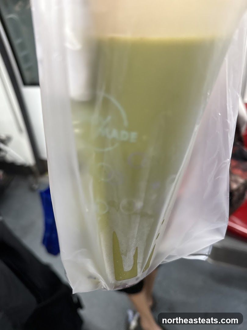 Green Drink in Plastic Bag