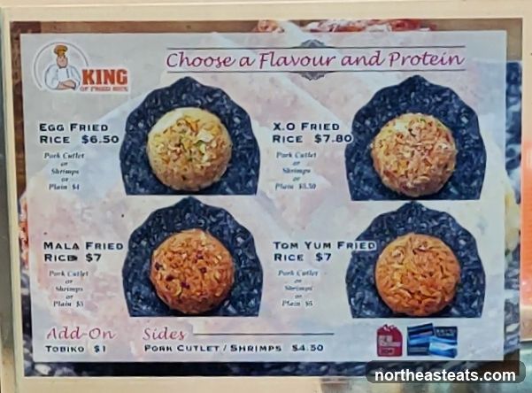 King of Fried Rice Menu