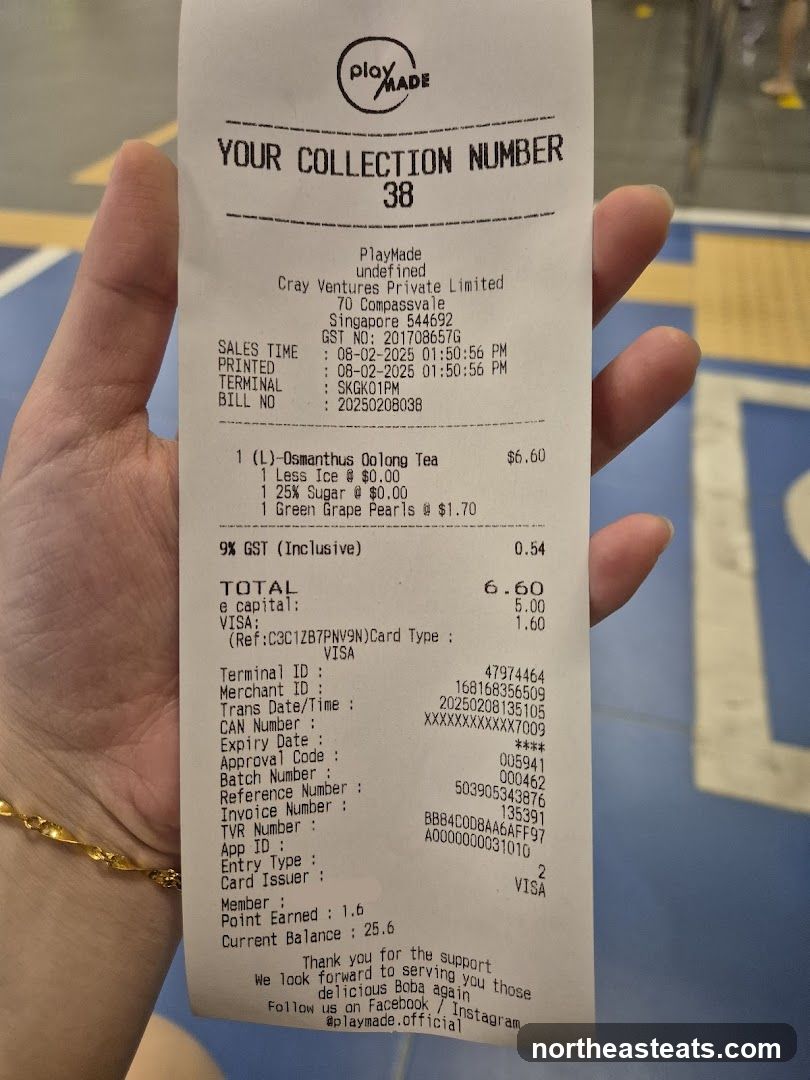 Receipt from PlayMade
