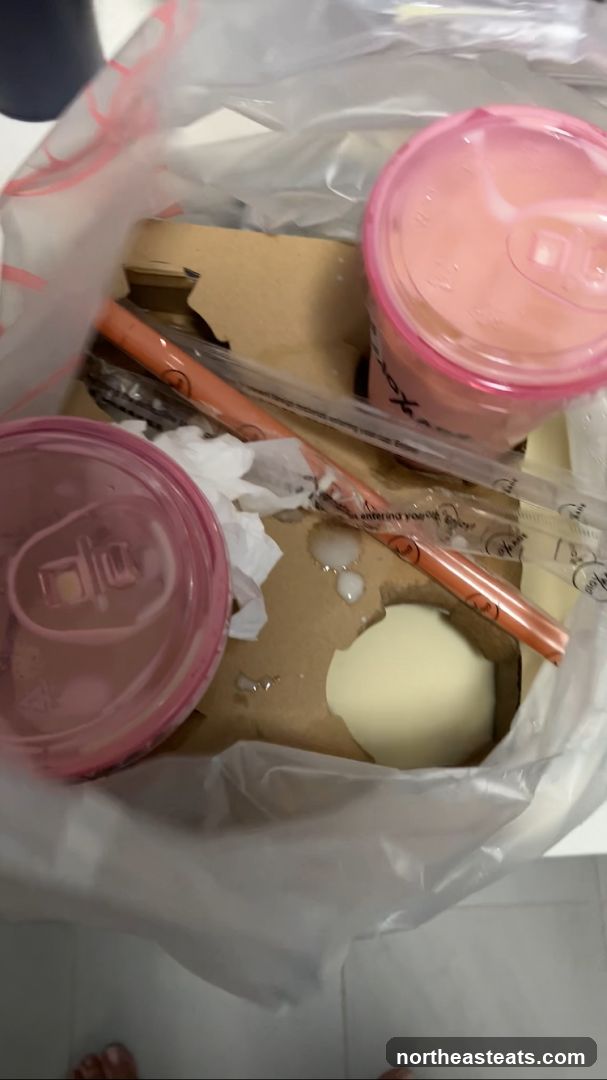 Takeout Bag with Drinks and Food