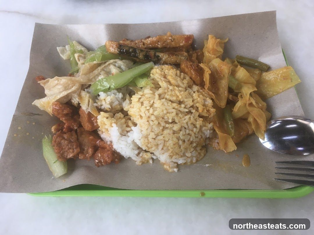 Rice with assorted side dishes