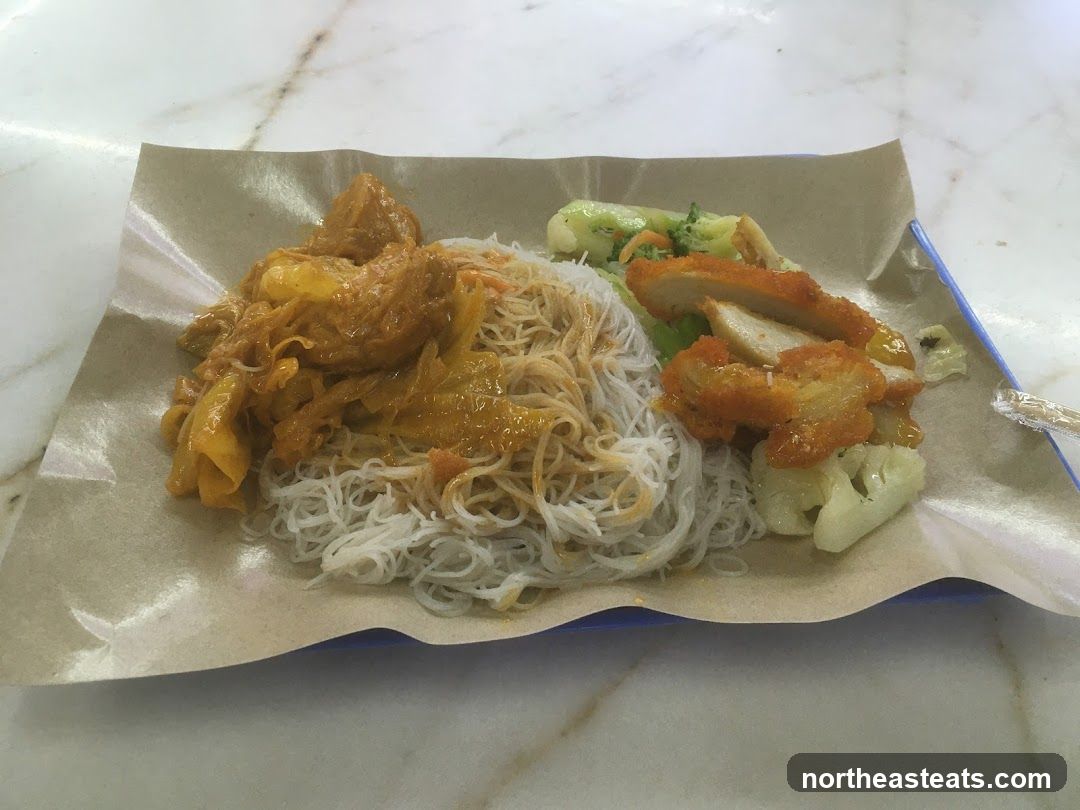 Curry Noodles with Fried Chicken