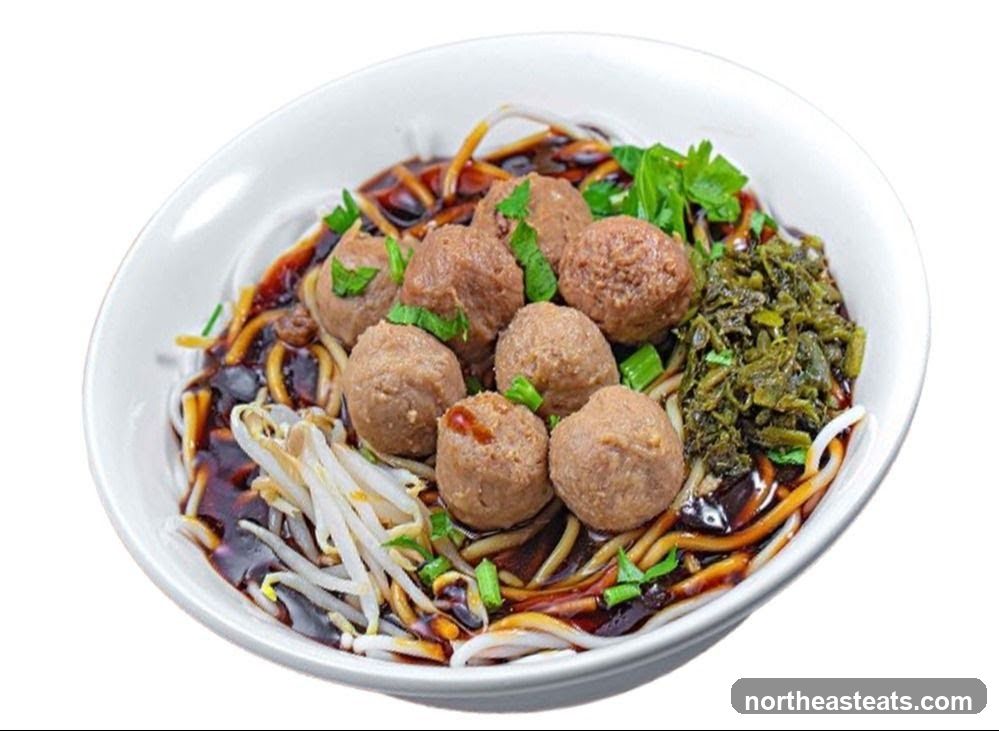 Bowl of Noodles with Meatballs