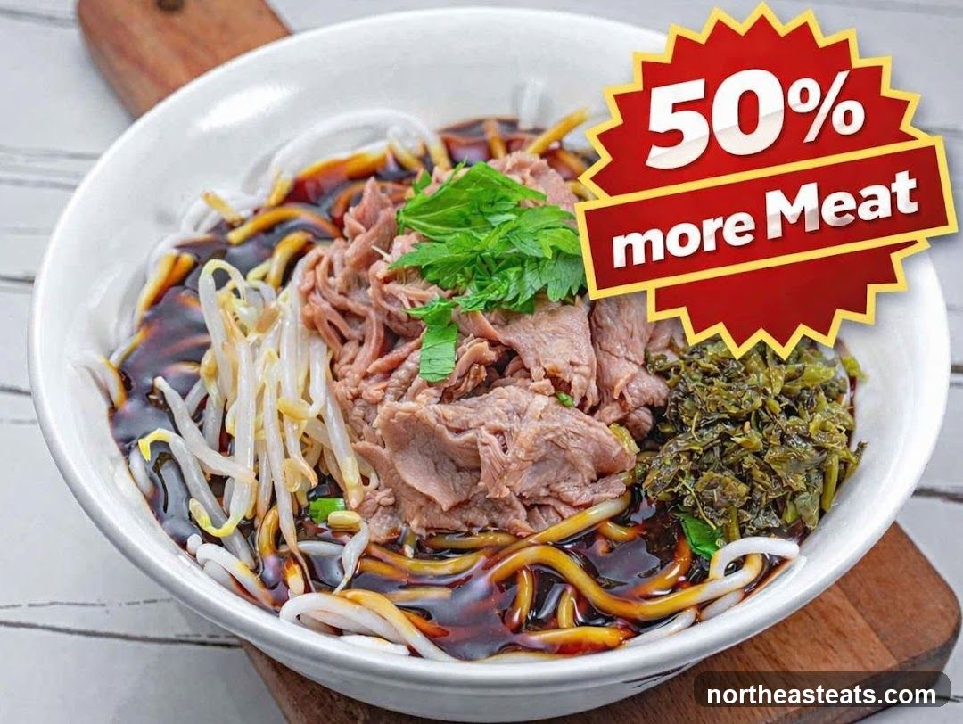 Noodle Dish with 50% More Meat Promotion