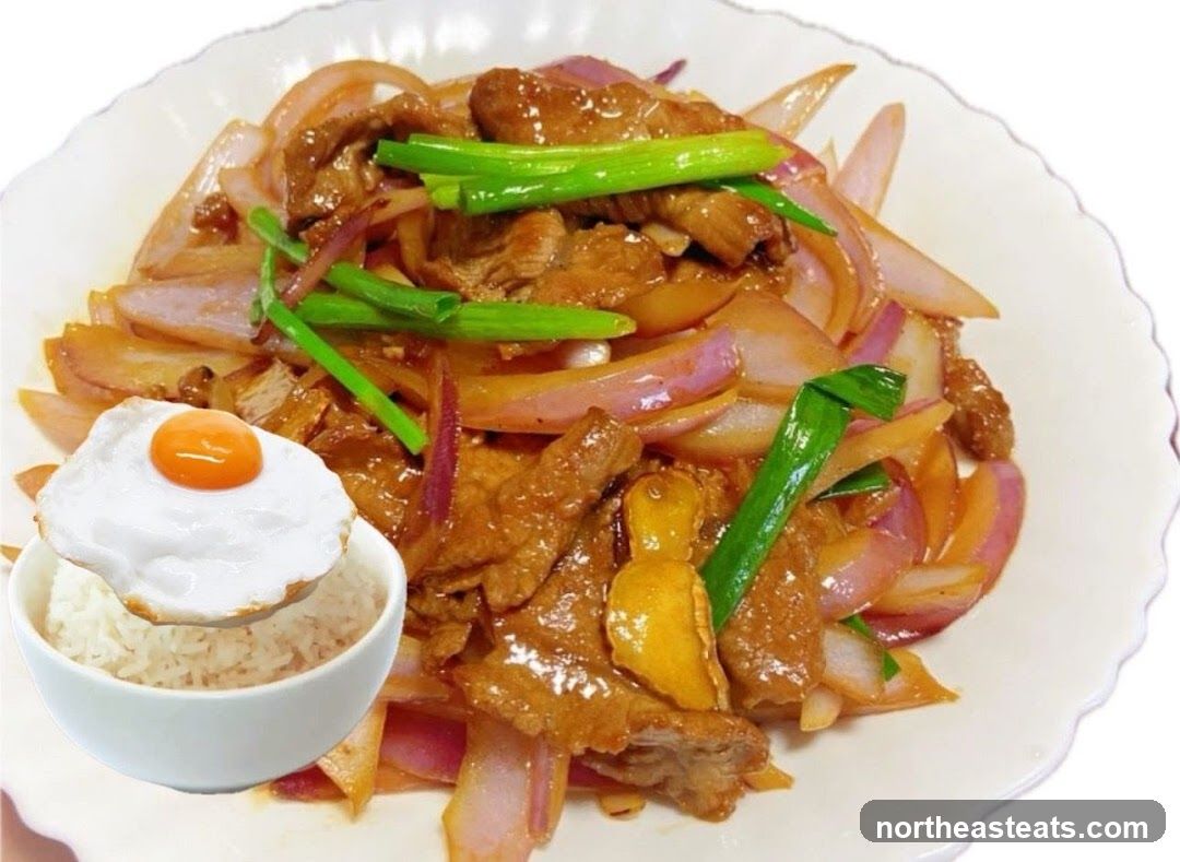 Beef Stir-fry with Rice and Fried Egg