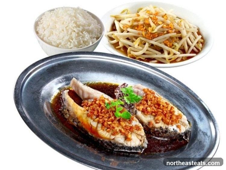 Steamed Fish with Garlic and Rice