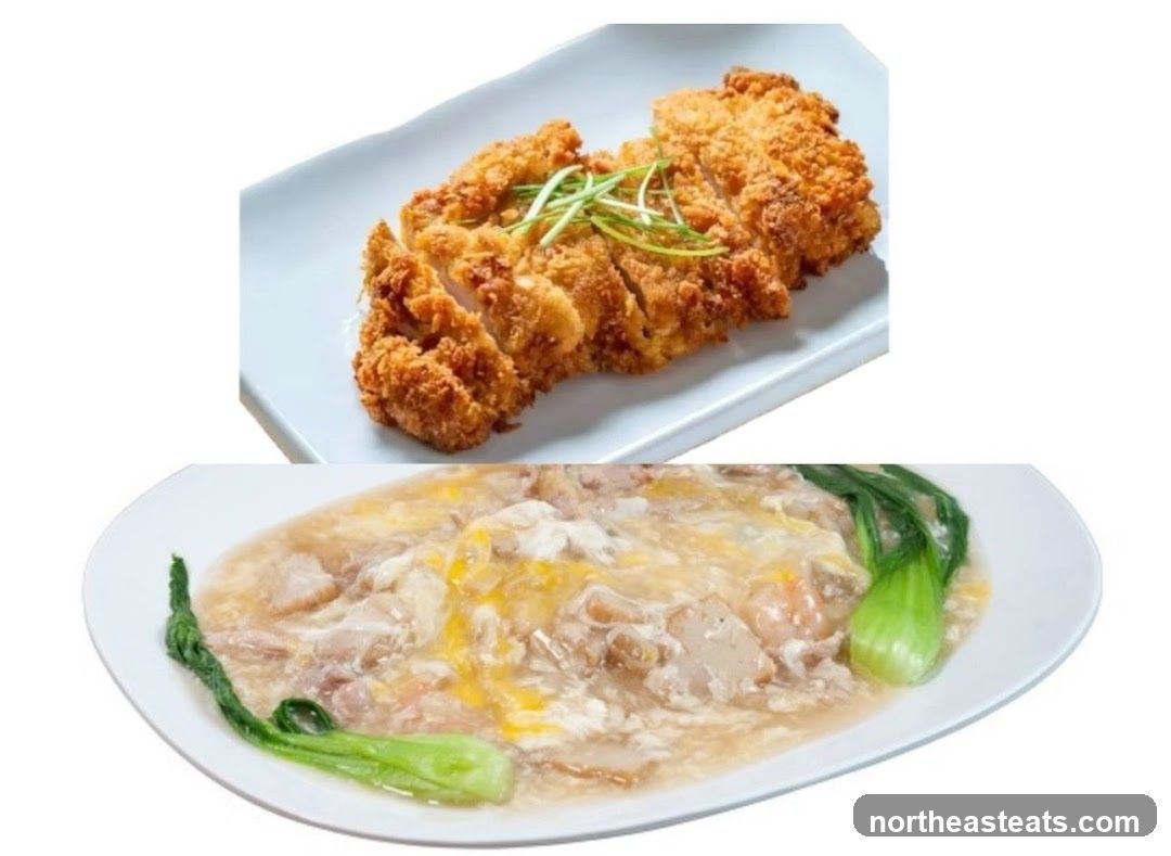 Fried Chicken and Noodle Dish