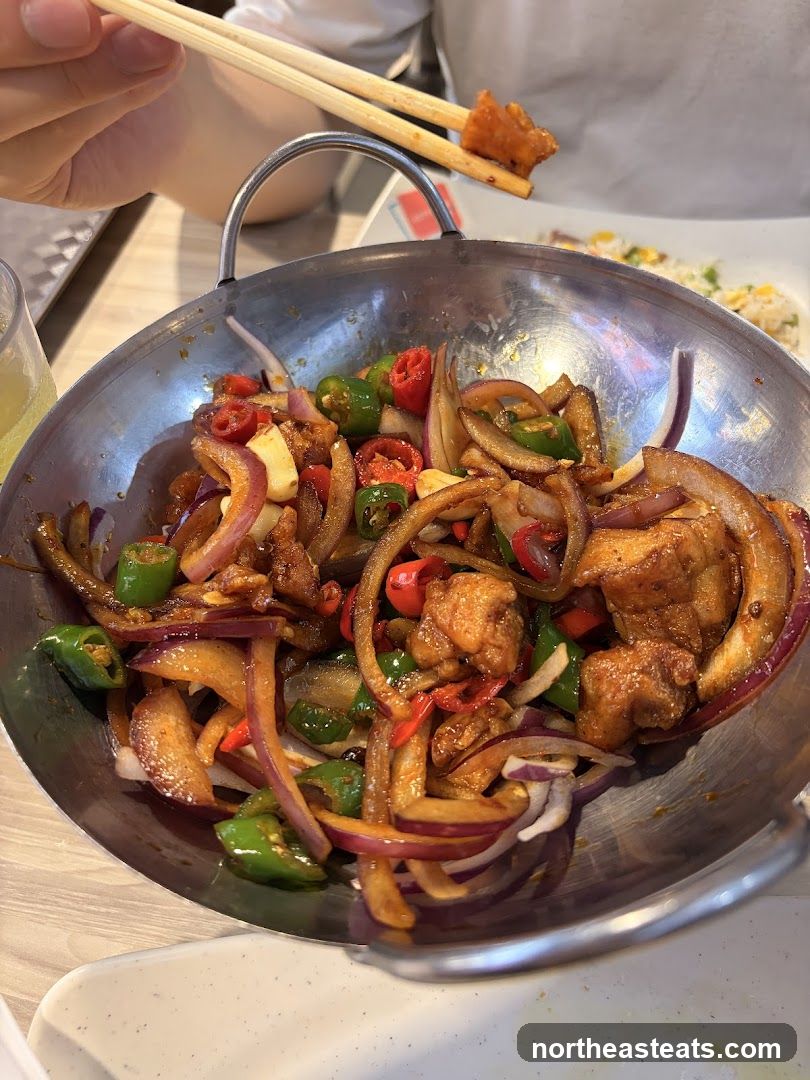 Stir-fried Dish with Chili Peppers and Onions