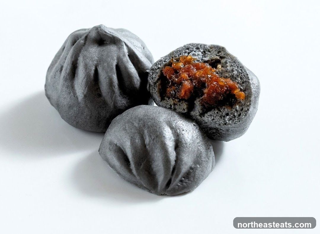 Charcoal Steamed Buns
