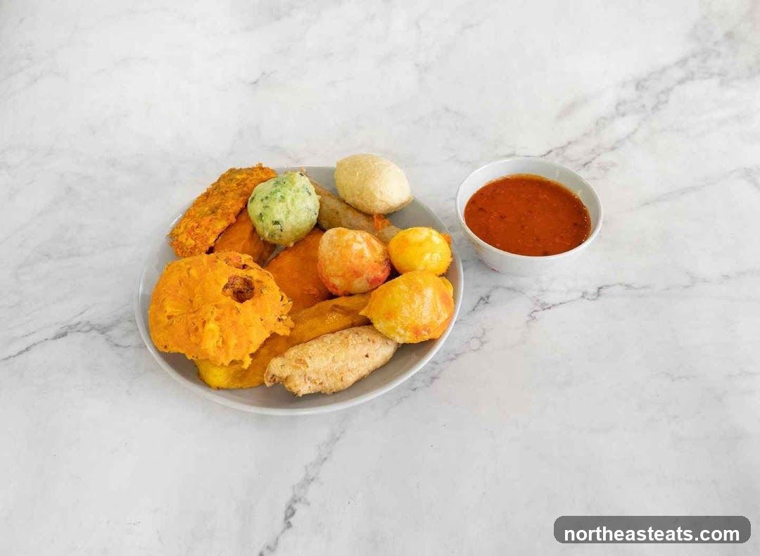 Assorted Fried Snacks with Sauce