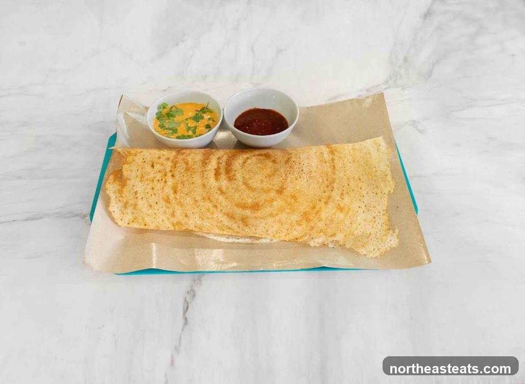 Dosa with Chutney and Sambar