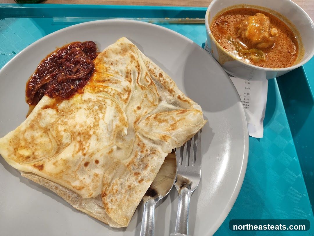 Roti Prata with Curry and Sambal