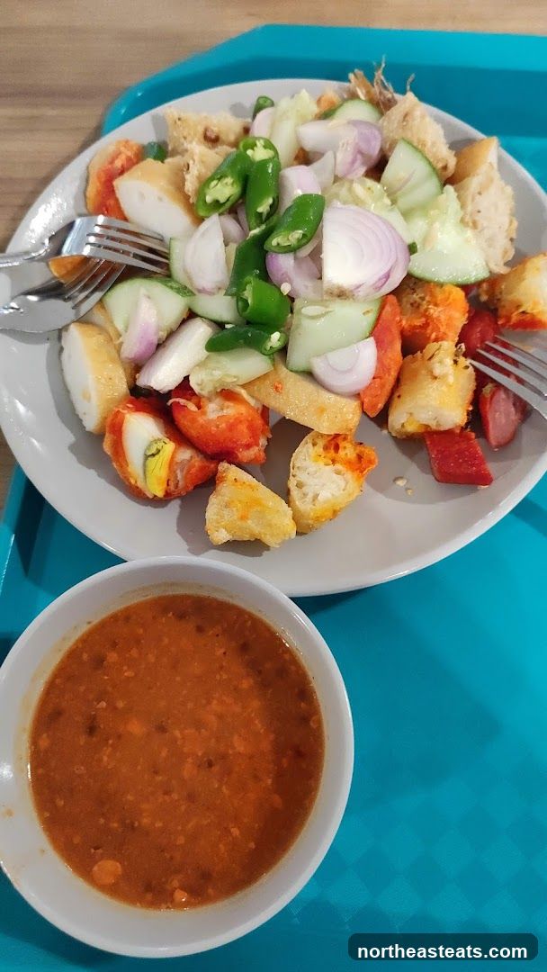 Plate of Food with Dipping Sauce