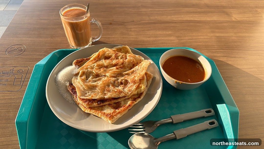 Roti Canai with Curry and Teh Tarik
