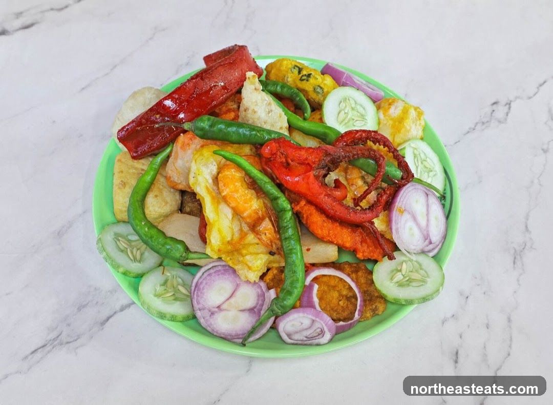 Assorted Fried Snacks with Vegetables