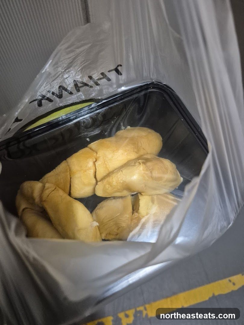 Durian in a plastic bag