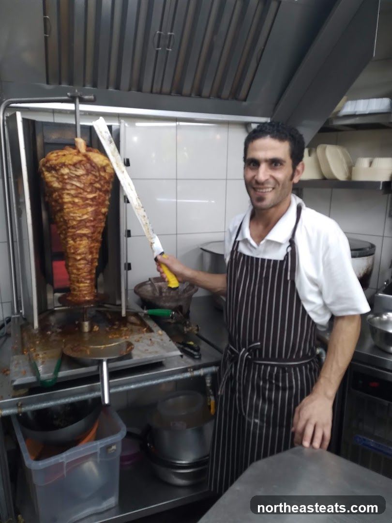 Chef preparing shawarma