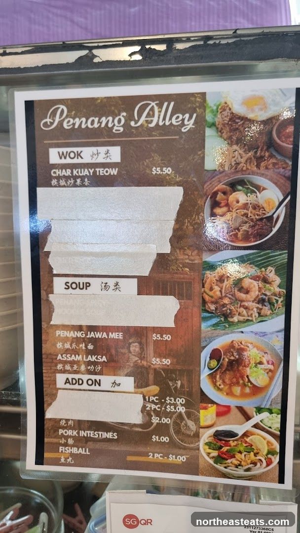Penang Alley Menu
