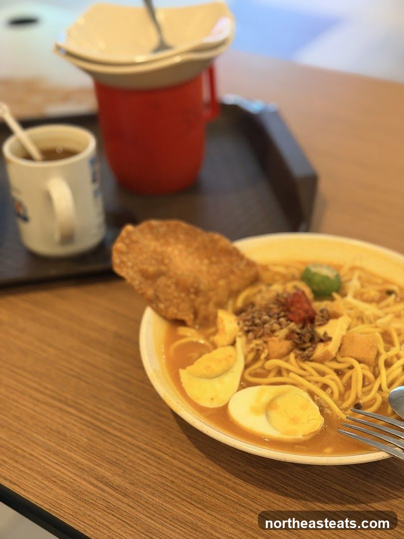 Noodle Soup with Fried Chicken and Hard-Boiled Eggs