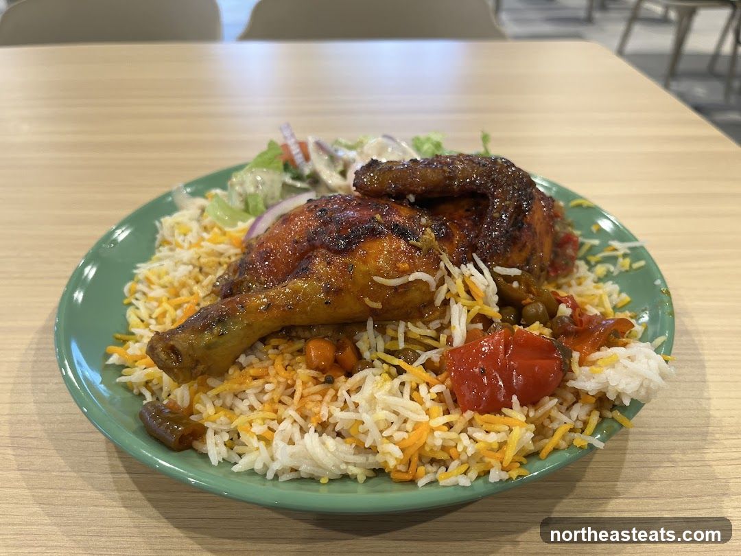 Roasted Chicken with Rice and Salad