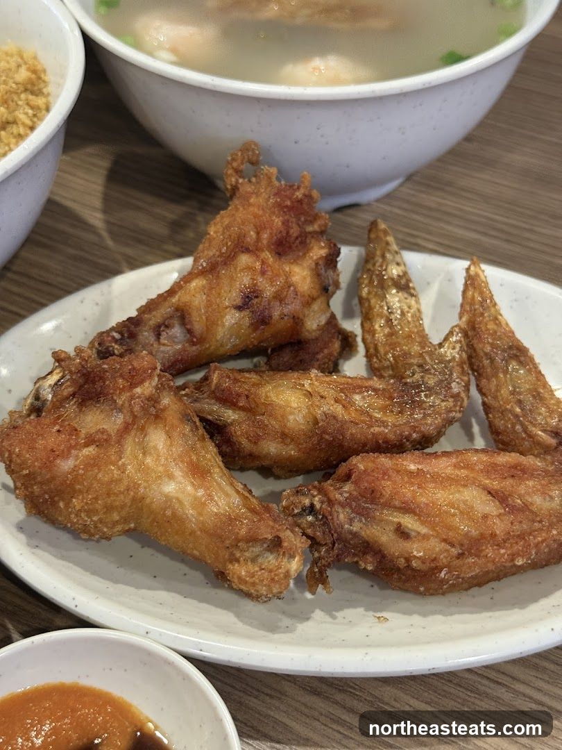 Fried Chicken Wings and Soup