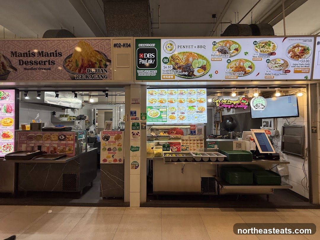 Food Stall with Desserts and Main Courses
