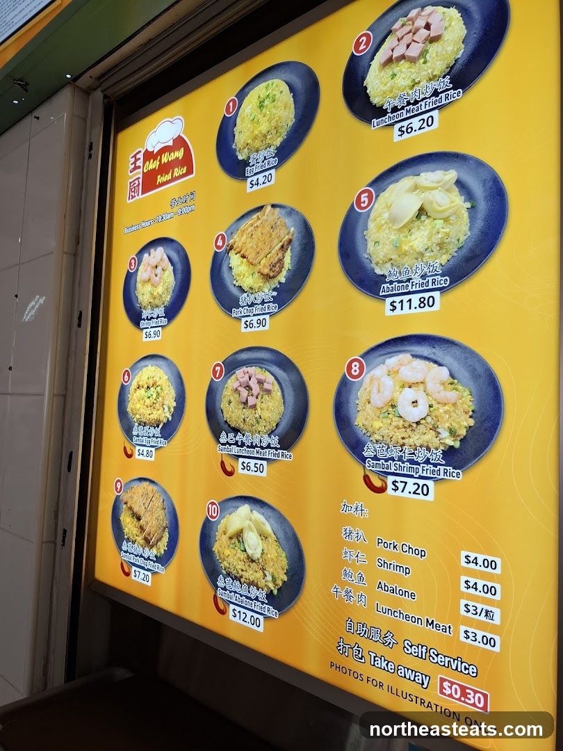 Chef Wang Fried Rice Menu