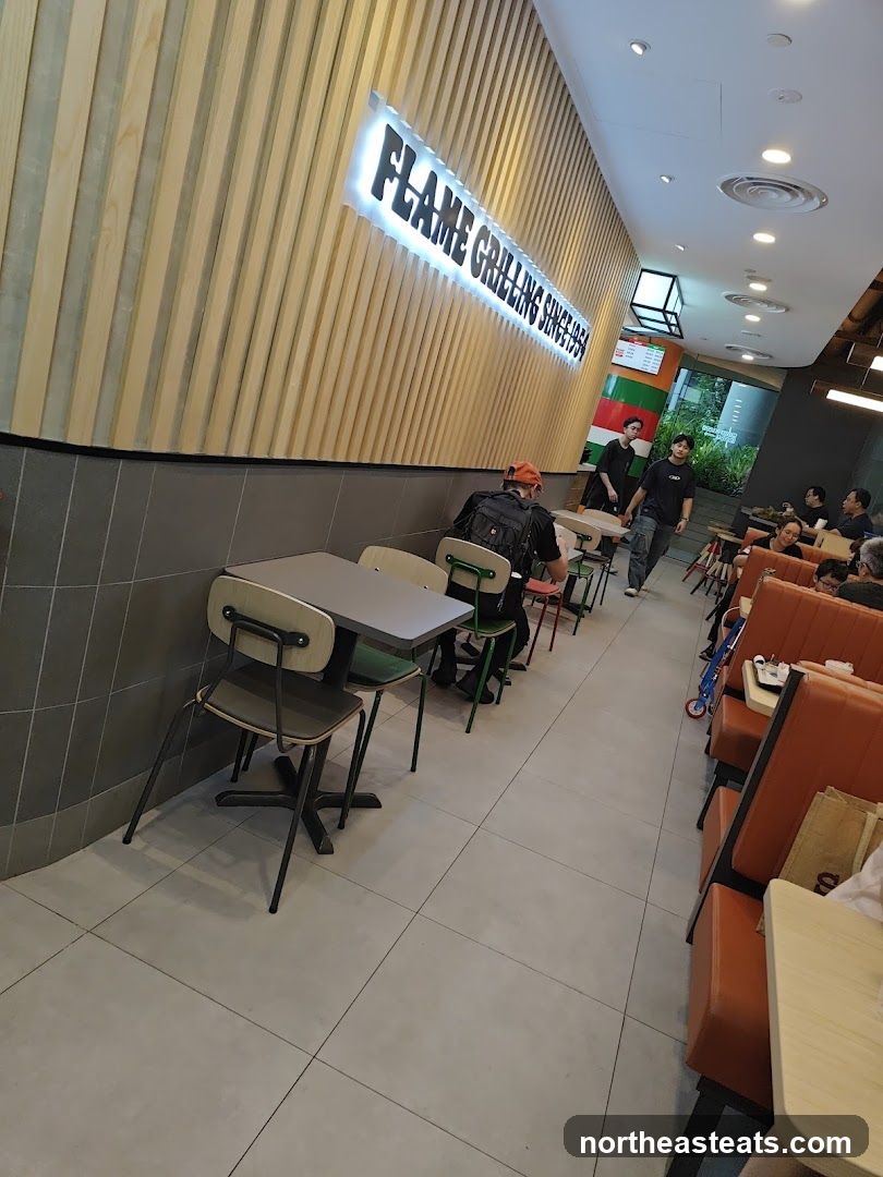 Restaurant Interior with Signage