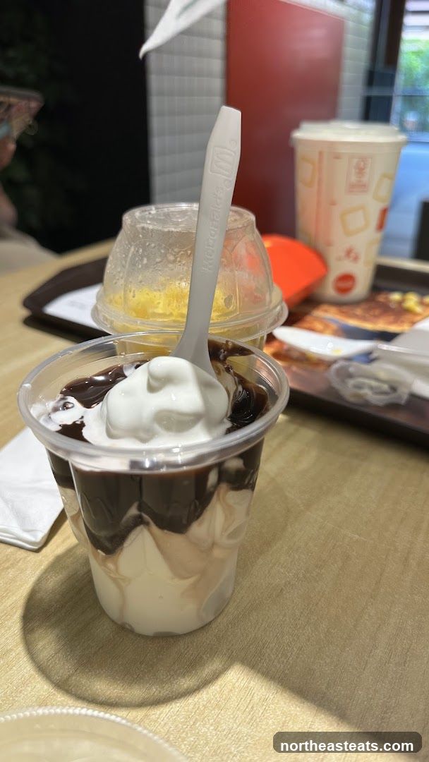 Dessert with Chocolate Sauce