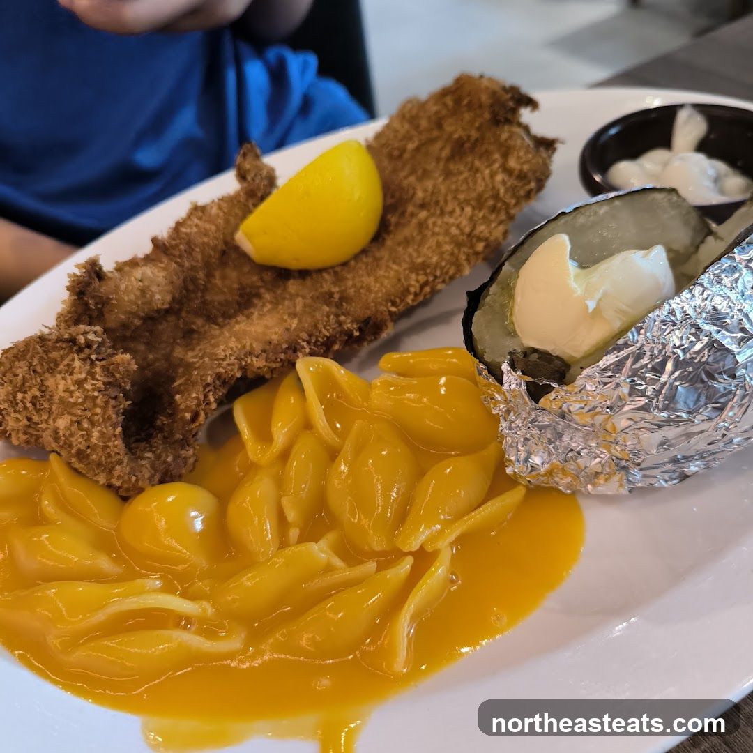 Fish and Chips with Baked Potato