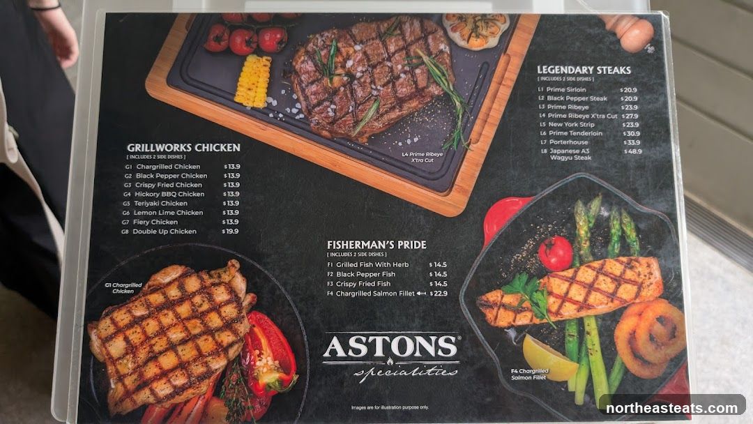 ASTONS Specialities Menu
