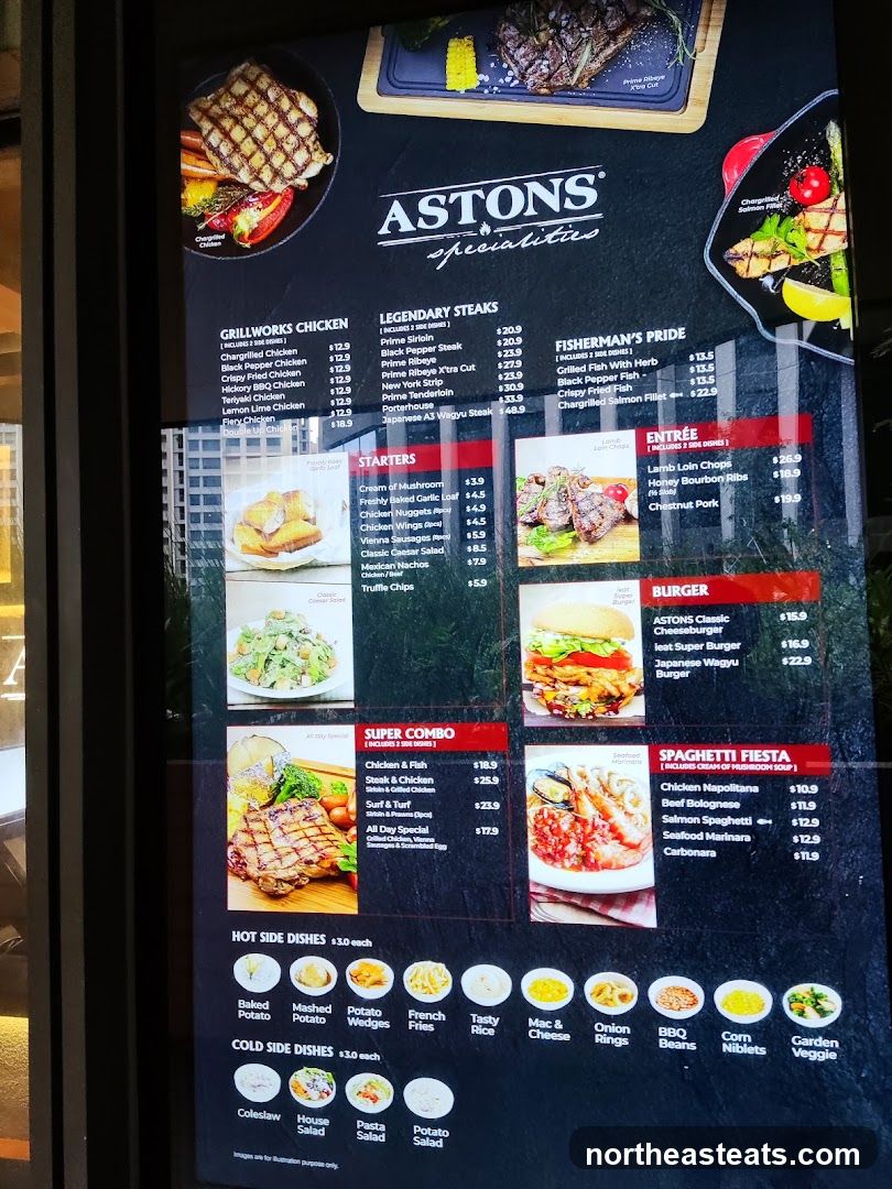 ASTONS Specialities Menu