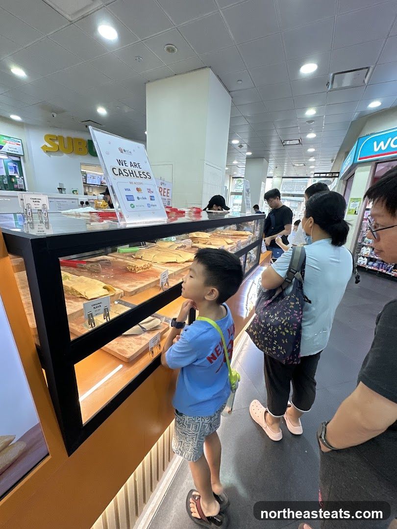 Customers at a food counter