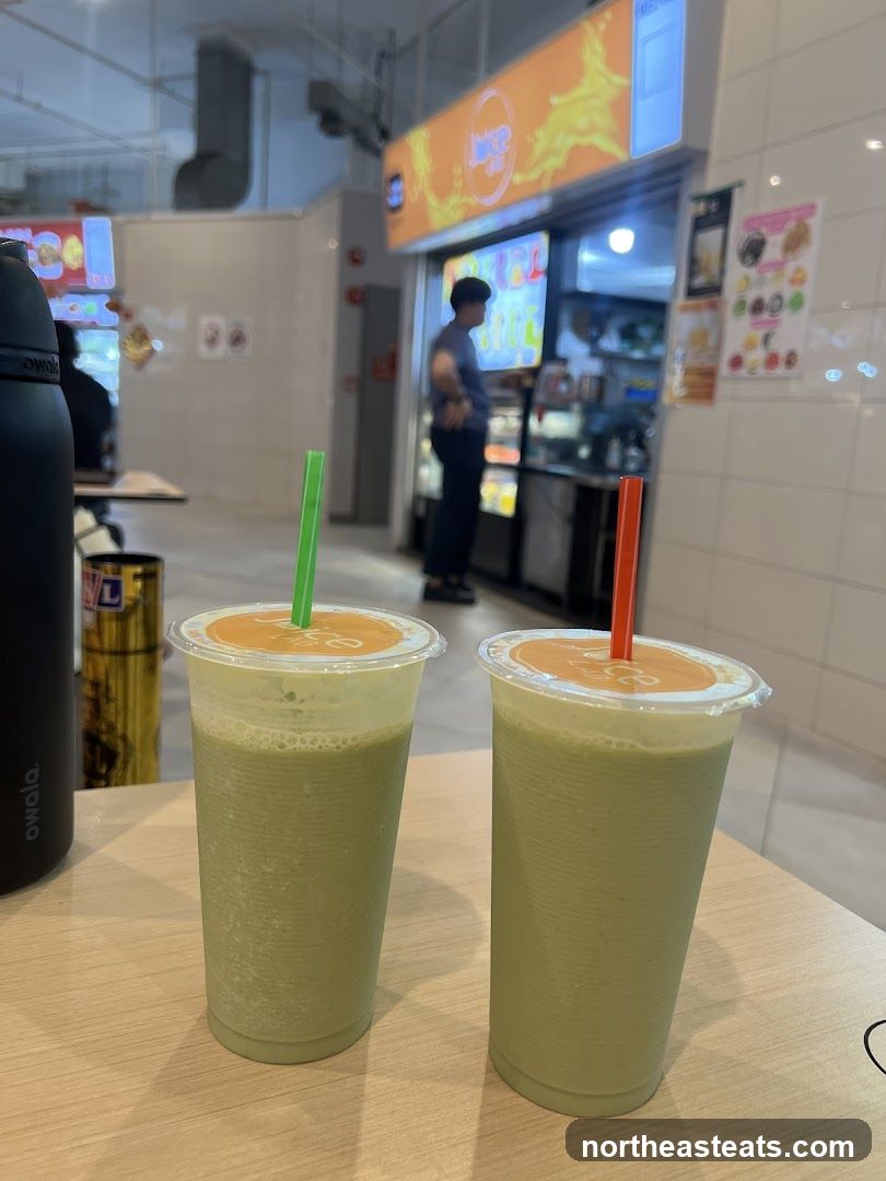 Two green smoothies