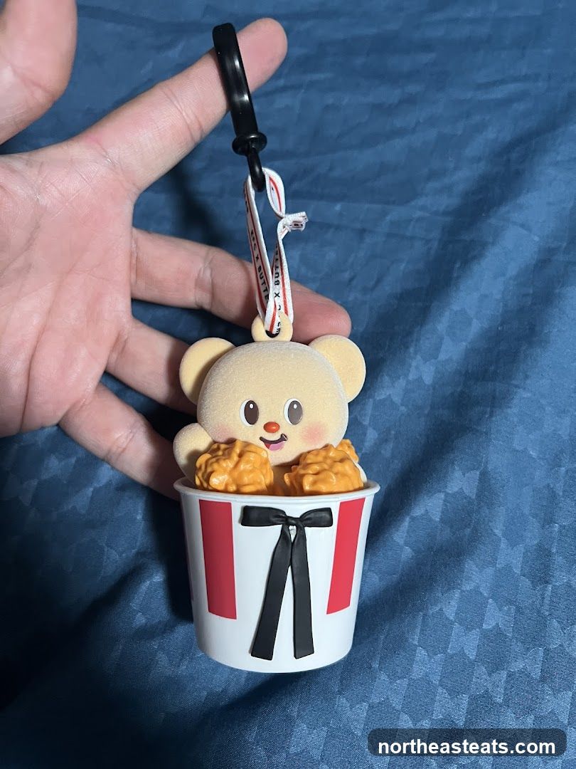 Bear keychain in KFC bucket