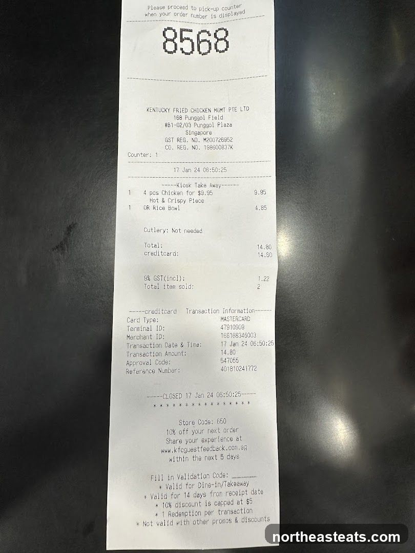 KFC Receipt