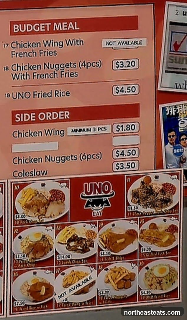 UNO EAT Menu